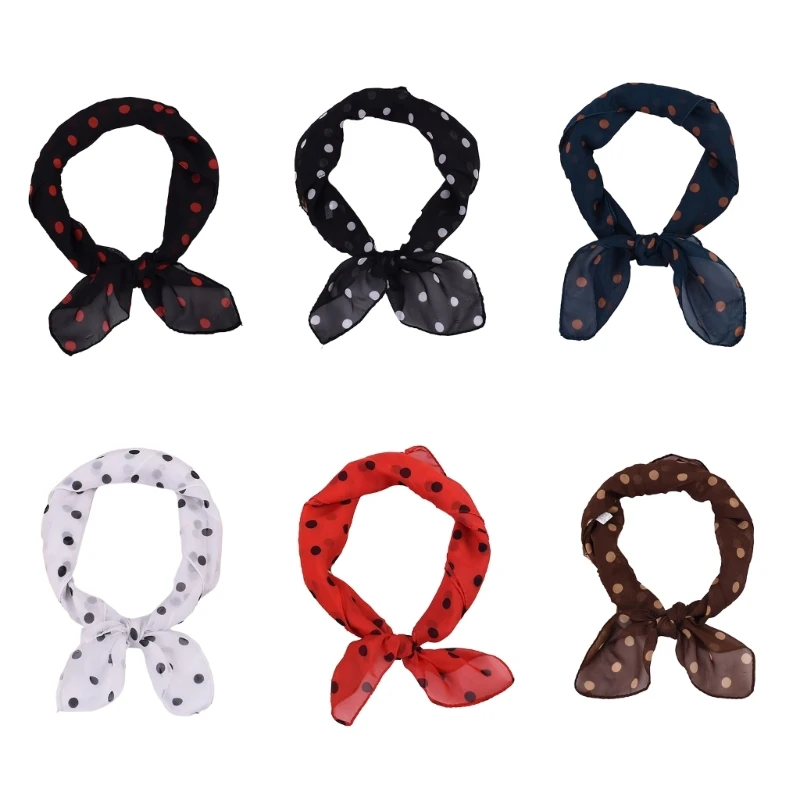 

Dotted Scarf Dot Headband Square Bandana Tie Retro Costume for Lady