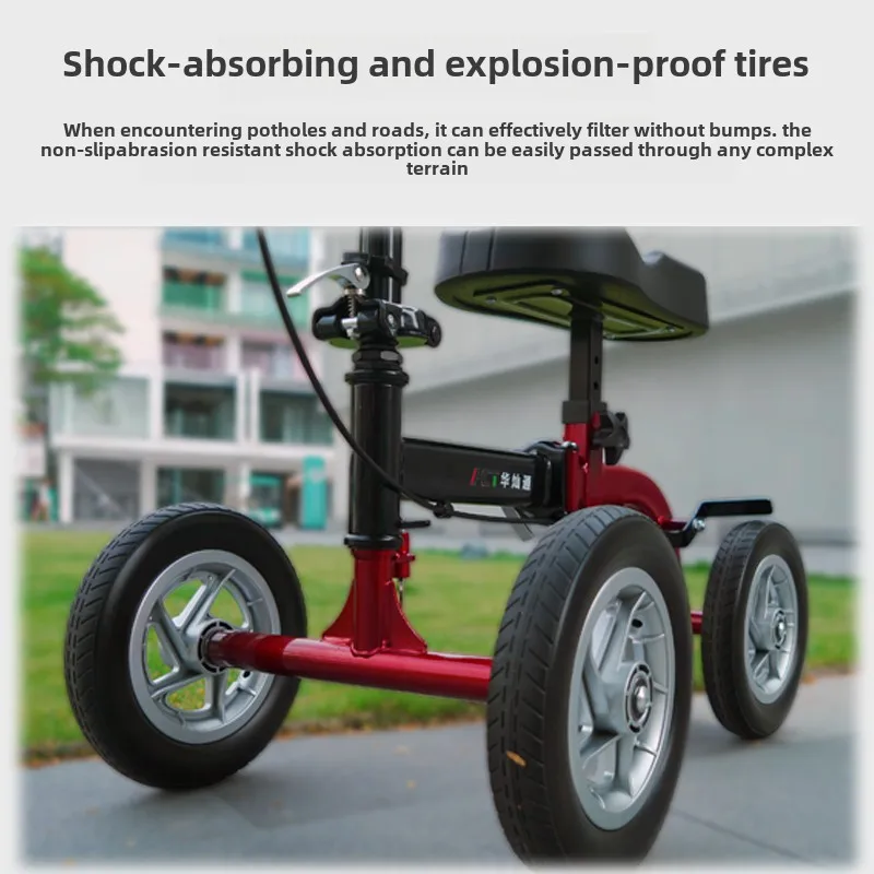 Single Leg Assistive Injury Rehabilitation Knee Scooters, Wheeled Walker for Disabled and Elderly, Mobility Scooter Crutches 3