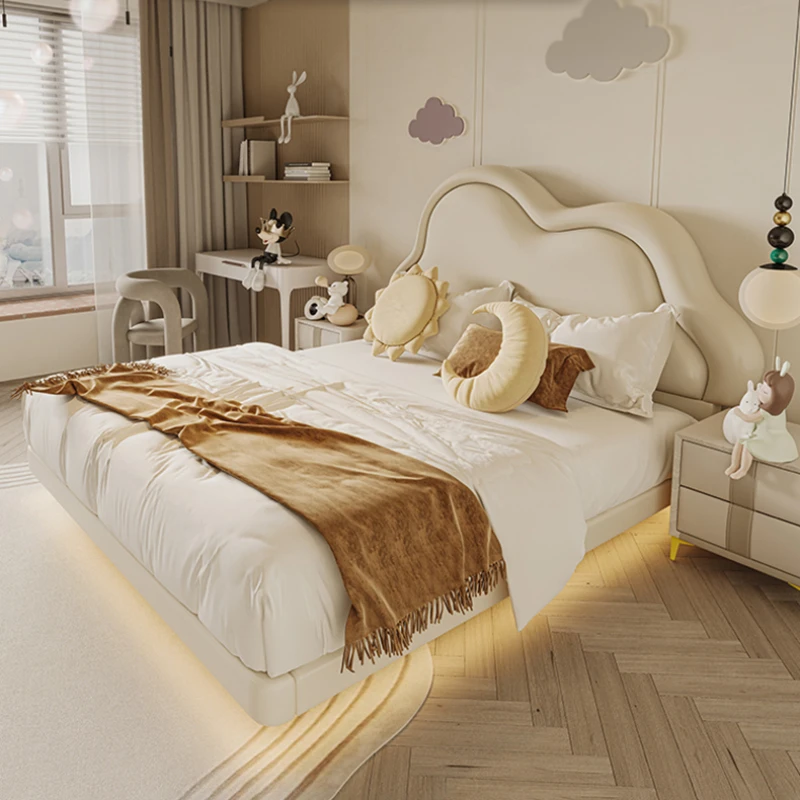 Unique Pretty Children's Bed White Cute Modern Comferter Children Beds Princess Loft Cama Infantil Bedroom Set Furniture 2