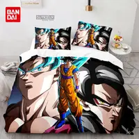 Parure de lit Dragon Ball, dessin animé japonais, housse de couette, Goku, taie d'oreiller, Double, Queen, King Size, Textile de maison pour chambre d'enfants 4