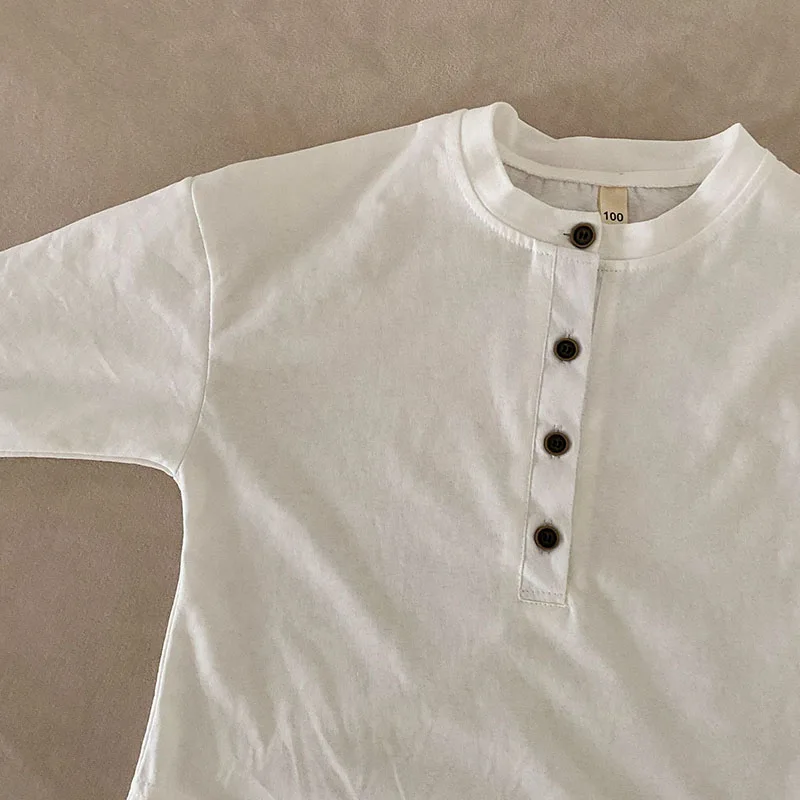 Cute Solid Color Kids Long Sleeved T Shirt