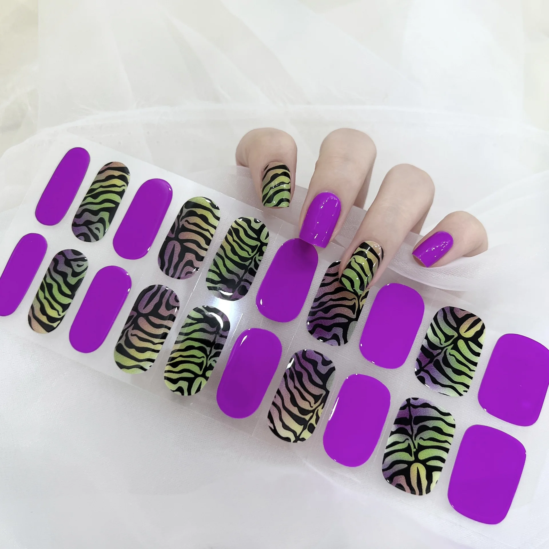 20Tips Easy DIY Peel Off Semi-Cured Gel Nail Stickers No Lamp Needed Long Lasting Shiny Finish Universal Fit for All Nail Sizes