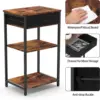 Printer Stand with Storage Bag Under Desk Printer Table on Wheels 2 Tier Small Desktop Rolling Stand Shelf  (Brown) 5