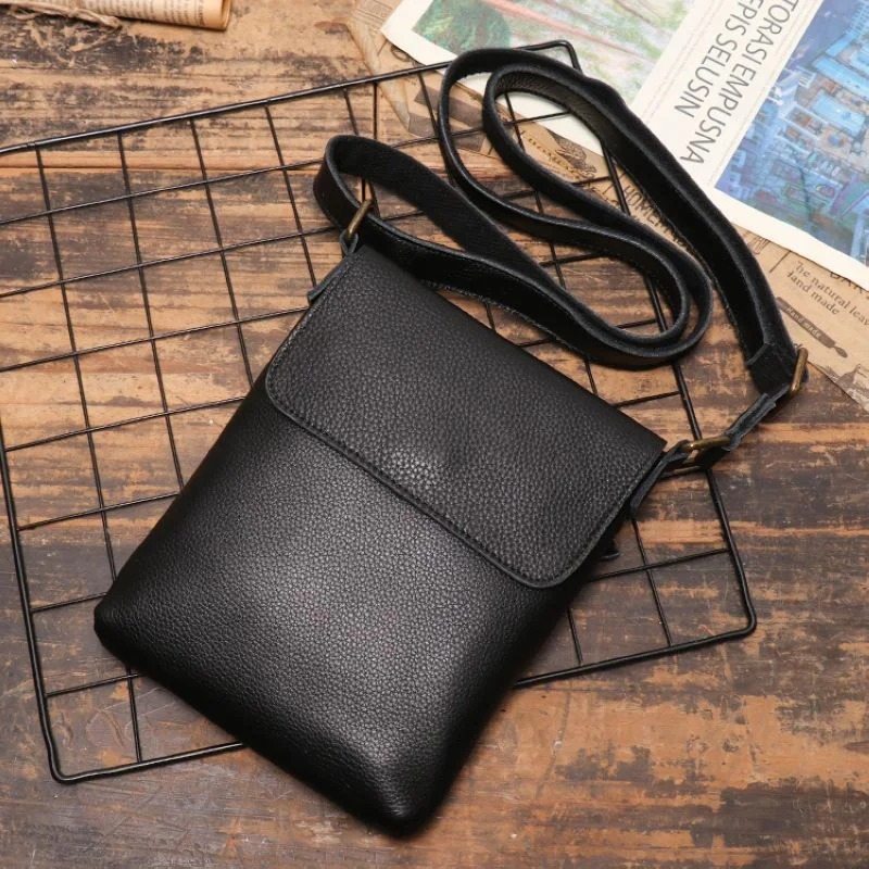 LUOKIR Vintage Crazy Horse Leder Umhängetasche Einfache Umhängetasche Echtes Leder Herrentasche Große Kapazität iPad Tasche – Detail 5