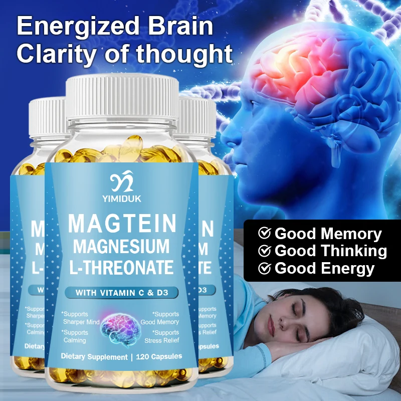 

Magtein Capsules Highly Absorbable Magnesium L-Threonate to Improve Memory, Cognition, Stress Relief and Sleep Quality