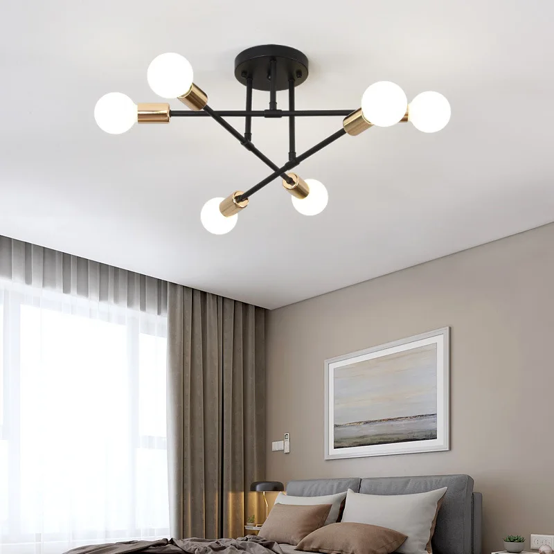 Nordic Minimalist Pendant Light Ceiling Lamp LED Chandelier Suitable for Bedrooms Living Rooms Black Gold Lighting Decoration led chandelier ceiling chandelier art lighting fixtures