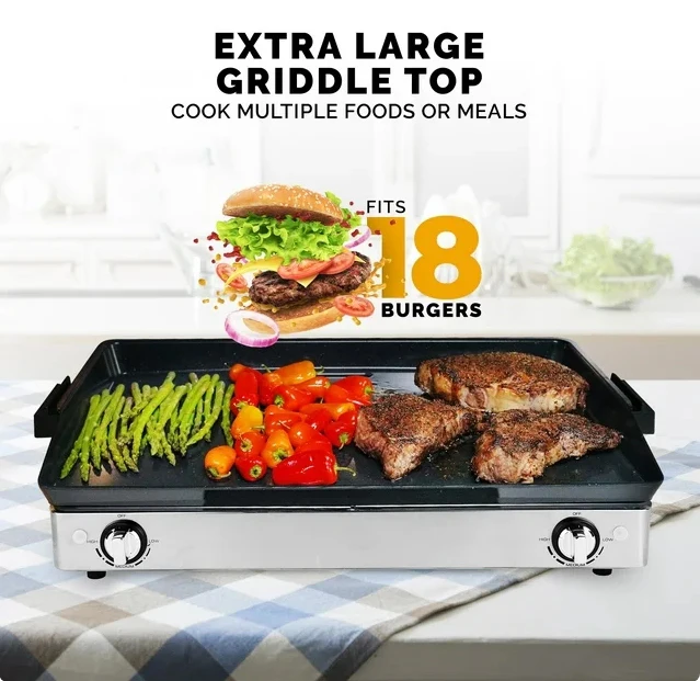 Kalorik® Pro Double Griddle and Cooktop, Stainless Steel 5