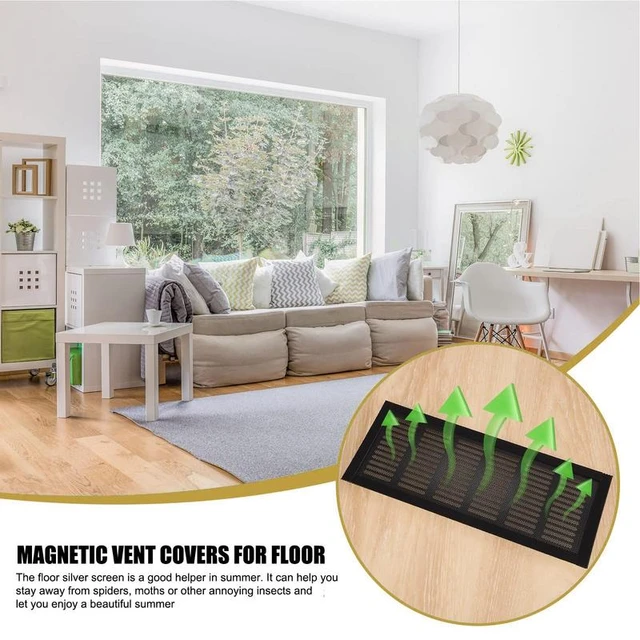 6 Pcs Magnetic Vent Covers for Home Floor Vent Covers with Magnetic Strip  Compatible with All Materials for Floor Wall Ceiling Vents RV HVAC Air