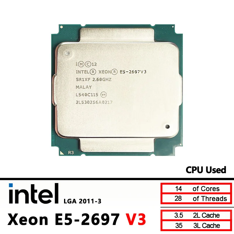 2x Intel Xeon E5-2697 v3 14C/28T usado