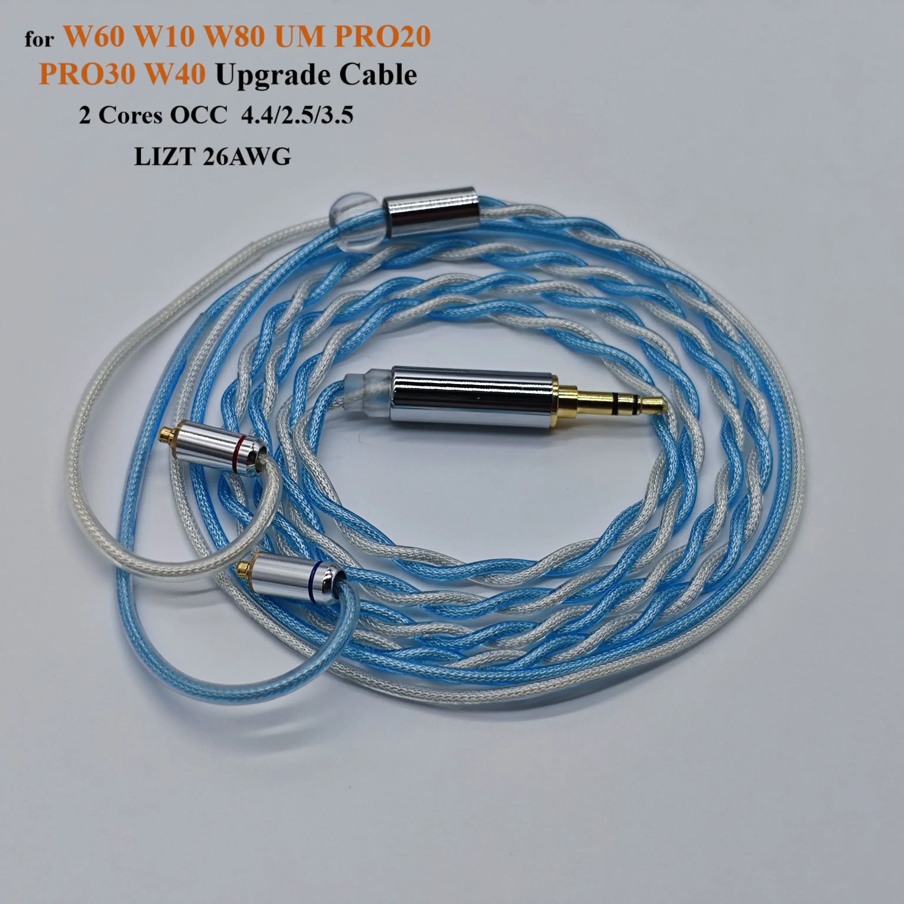 

Silver Plating Cable for W60 W10 W80 UM PRO20 PRO30 W40, 4.4 Balance, 3.5, 2.5, 2 Cores, OCC, Upgrade