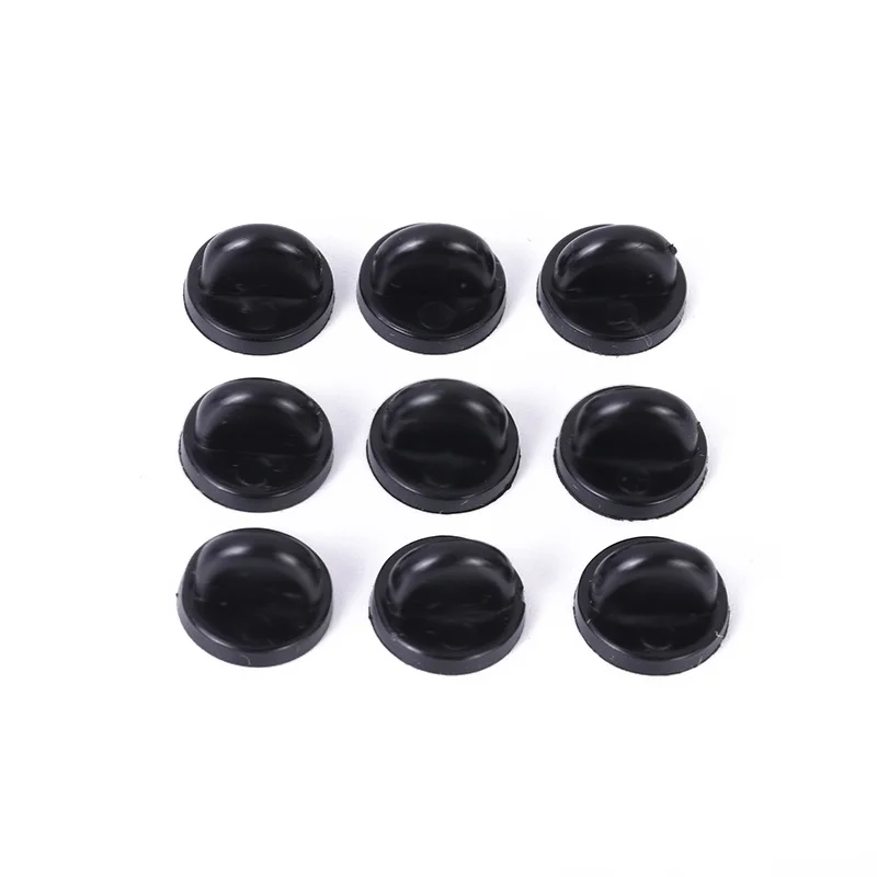 50/100Pcs New Black PVC Rubber Brooch Pin Backs Comfort Fit Tie Tack Lapel Pin  Brooch Backing Holder Clasps Jewelry Findings - AliExpress