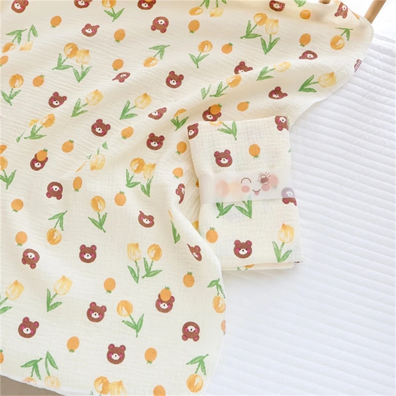 New Cartoon Cotton Gauze Baby Swaddle Blanket Double Layers Muslin Newborn Blanket Wrap Super Soft Boy Girl Bath Towel Stroller 3