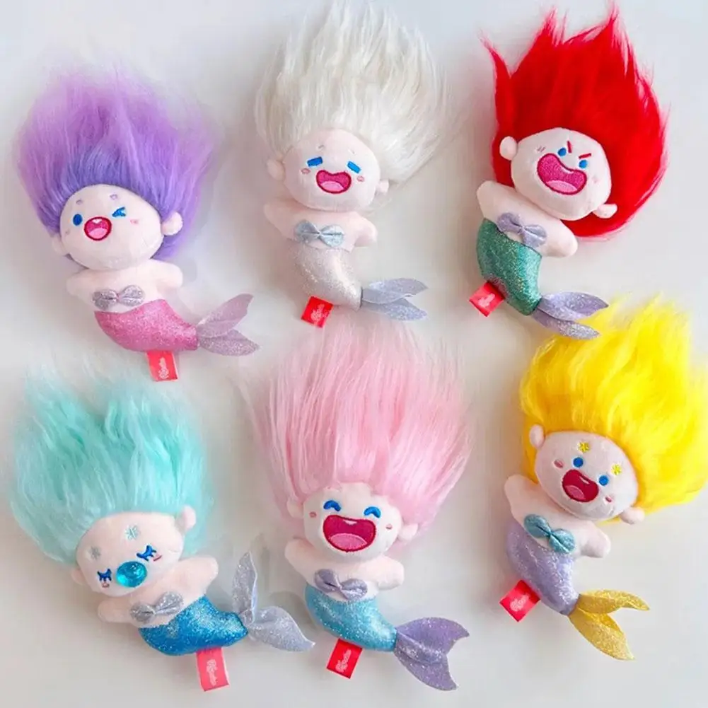 

5.5in Long Hair Crazy Plush Toys Cute Little Mermaid Diy Plush Cotton Long Hair Ugly Cotton For Friends Gift U5a3