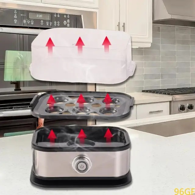 Space Saving Eggs Boiler 200W Automatic Cooker 6 Eggs Capacity Electric Steamer Multi Functional Kitchen Appliance 4
