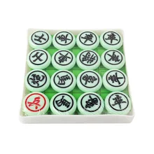 

Traditional Chinese Chess Set Xiangqi Carving Imitation Jade Resin Chessman Portable Chess Board Strategy Game Educational Gift