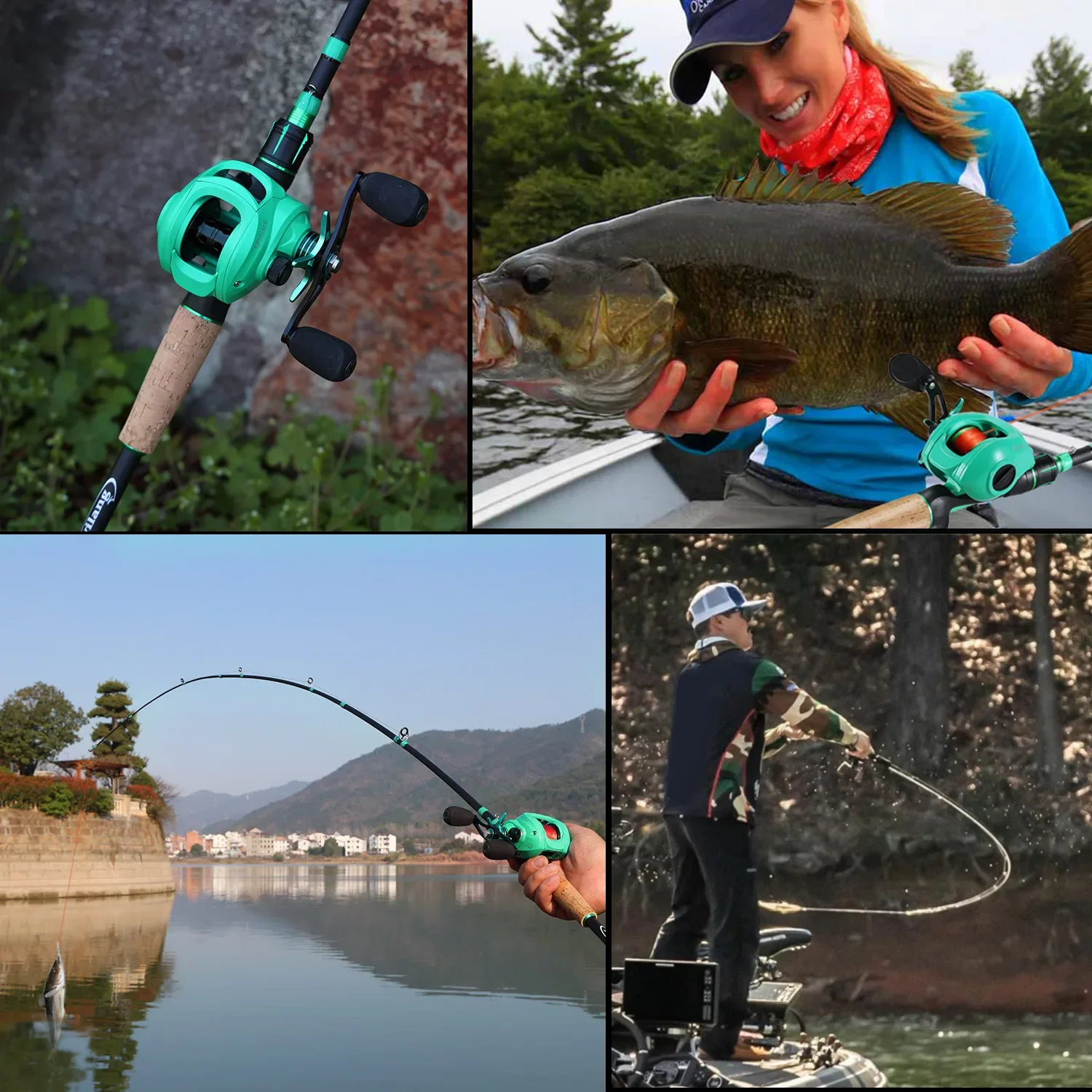 Casting Rod and Reel Set 8Kg Max Drag 8.1:1 High Speed Gear Ratio Fishing pole set fishing rod and reel combo fishing rod