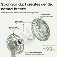 KINSCOTER Ventilateur de bureau vintage 2000mAh 90 °   Mini ventilateur rechargeable inclinable et réglable, 5 vitesses, pour la maison/le bureau/les étudiants/les cadeaux 3