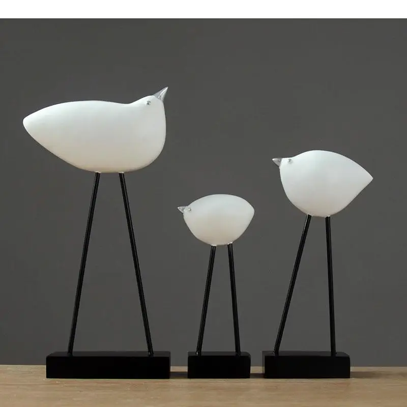 

Minimalist Bird Statue Set Ornaments Desk Decoration Abstract Animal Resin Sculpture Modern Living Room Decoration Furnishings