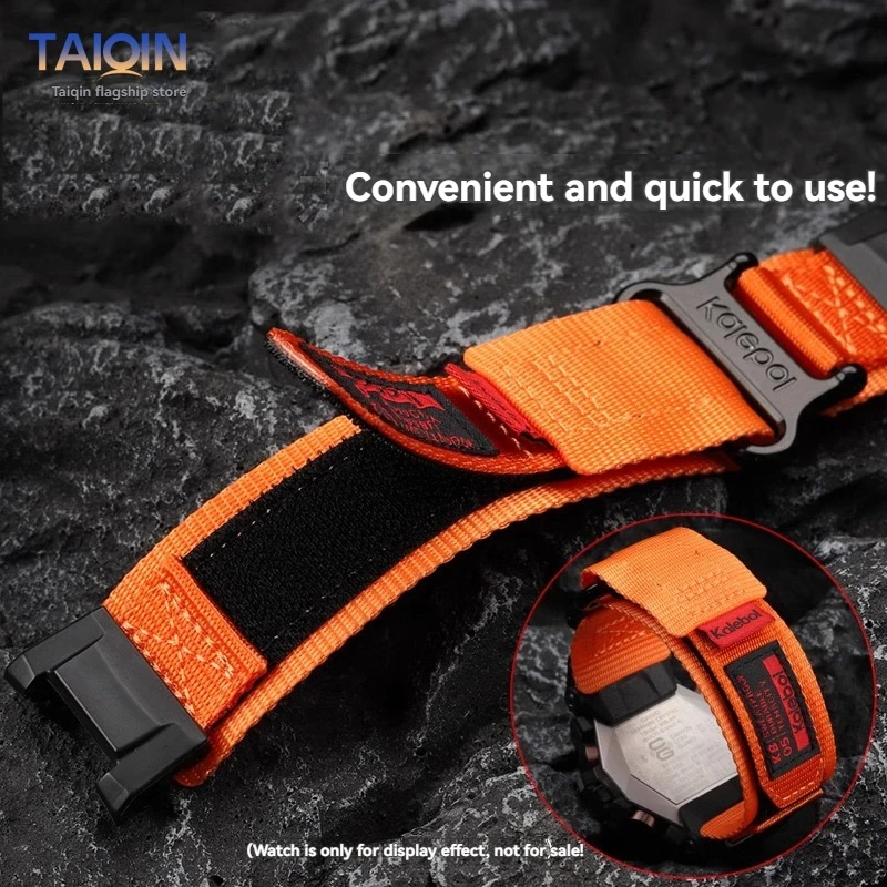 Durable Nylon Canvas Watch Band Strap in Black