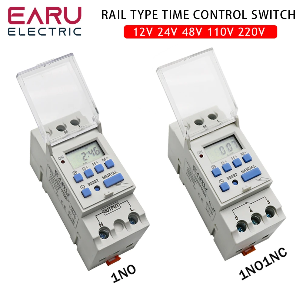 THC 15A 30A New Type Din Rail 2 wire Weekly 7 Days Programmable Digital TIME SWITCH Relay Timer Control AC 12V 24V 48V 220V 230V