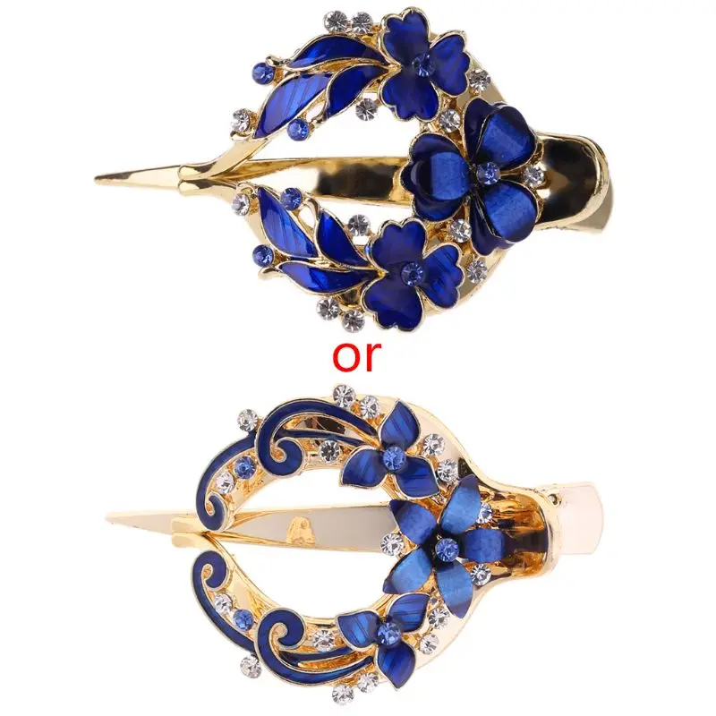 

Women Metal Flower for Rhinestone Wedding Bride Hair Clip Headwear Hairpin Acces