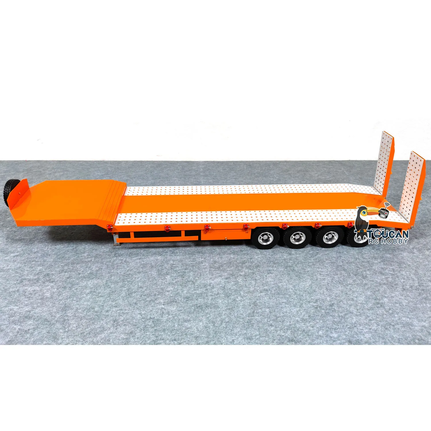 1/14 Scale RC Metal Trailer with Electric Tail-board Lifting Legs Battery for Radio Control Tractor Truck Car Model Toy TH23501 4