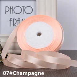 Elegant Satin Ribbon Tapes for Crafting and Decorative Gift Wrapping - 25 Yards, Multiple Widths (07 Champagne)