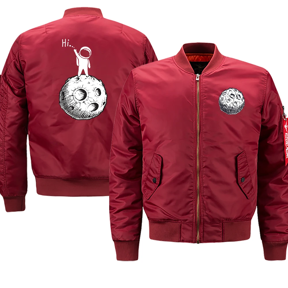 thumbnail image 1 of Ropa con estampado de astronauta de dibujos animados en la luna, chaqueta de estilo hip hop con personalidad, traje de vuelo con bolsillo de otoño, ropa de calle holgada y moderna para hombre, 1 of 4