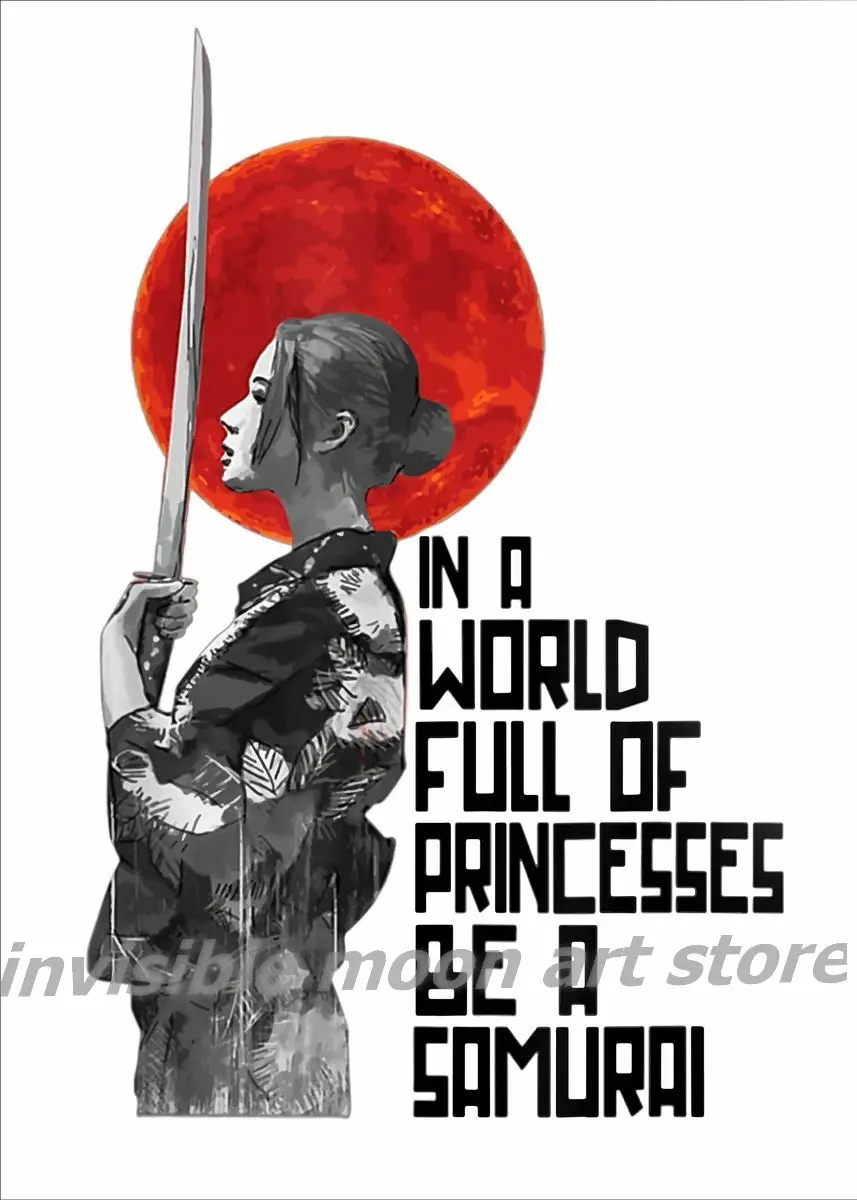 Peinture sur toile rétro japonaise avec épée de fille, affiche d'art  féminine, impressions murales, image pour salon, décoration d'intérieur,  samouraï Kokor Ninja - AliExpress, image size:857x1200