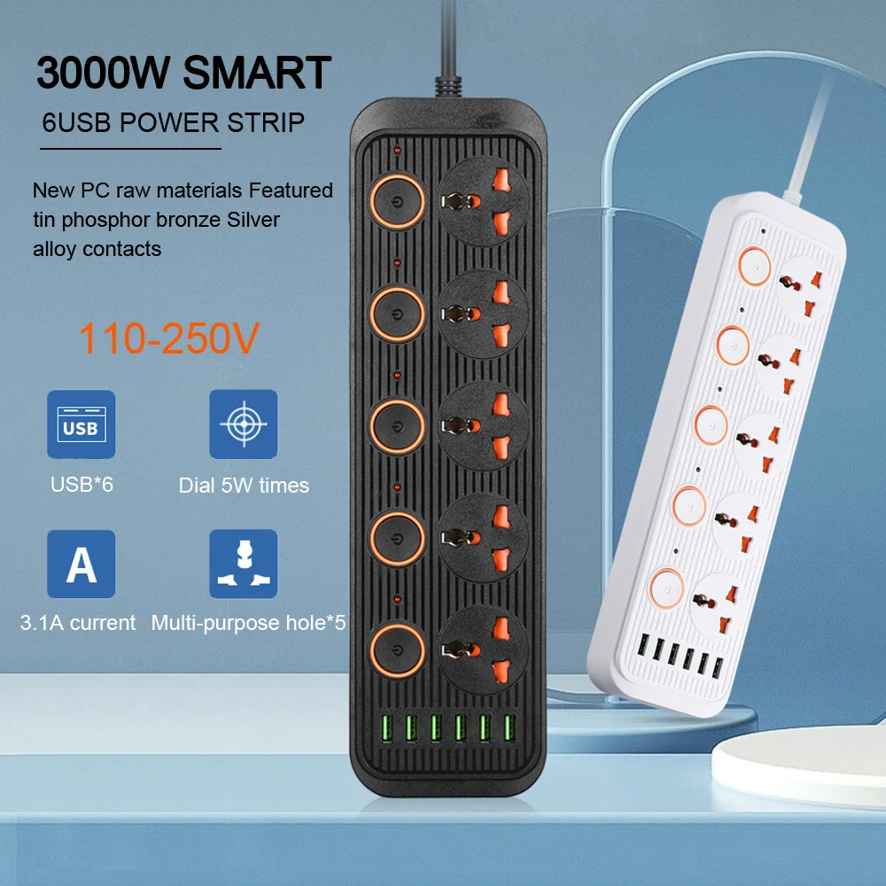 Tanio Universal Outlet Power Strip Multiprise Smart Home