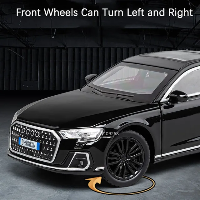 1:32 A8 RS6 Car Model Toy Doors Opened Sound Light Alloy Diecast Shock Absorption Simulation Vehicle Models Ornaments Gifts 5