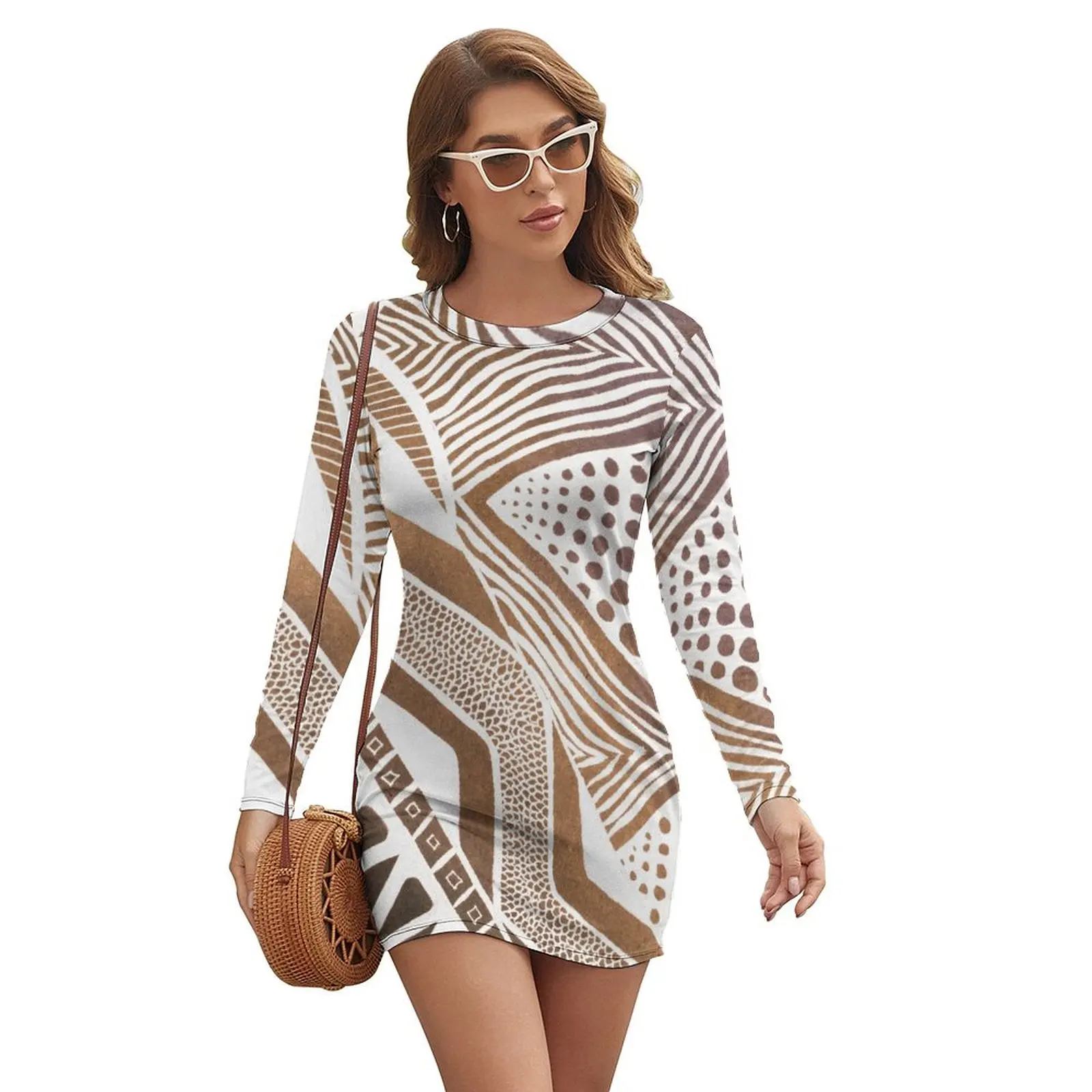 

Rustic Tribal Long-sleeved Dress dress women summer dresses with long sleeves