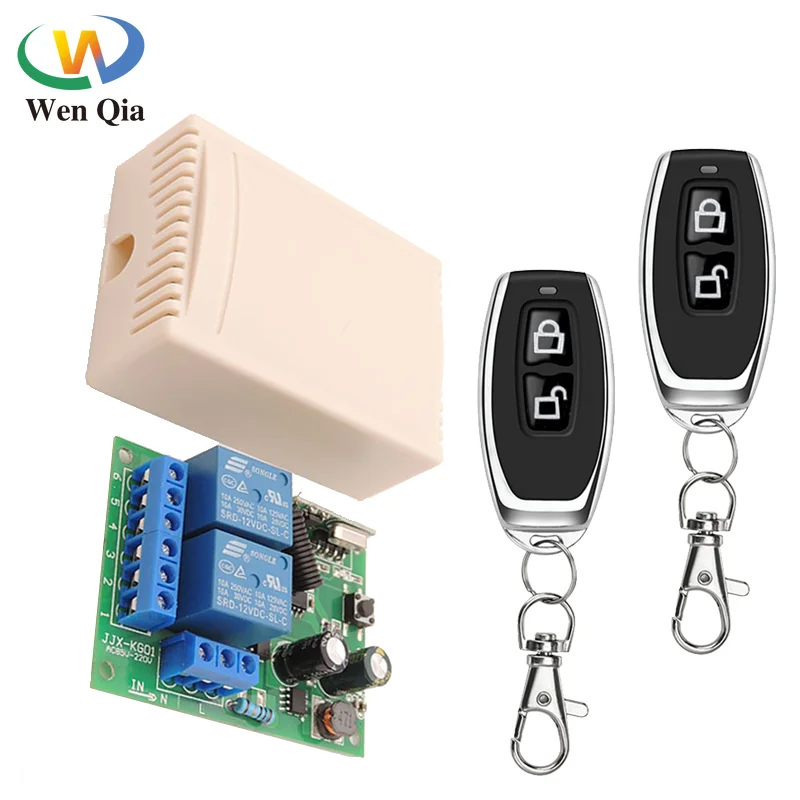 

Universal 433 Mhz Wireless Remote Control AC 220V Relay Receiver and On off Transmitter For Gate Controller Garage Door Light