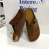 Classic Fashion Women's Suede Mules Slippers Men Clogs Cork Insole Sandals with Arch Support Outdoor Beach Slides Home Shoes 6