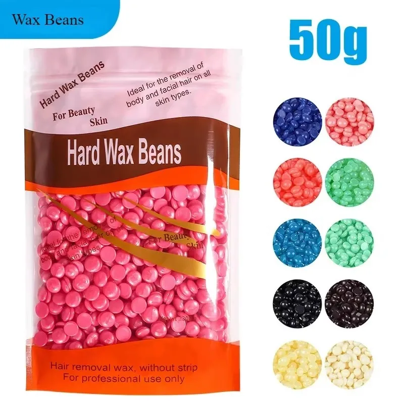 500/50g Hard Wax Beans Solid Hair Remover No Strip Depilatory Hot Film Wax Bead Hair Removal for Full Body Bikini Face Leg