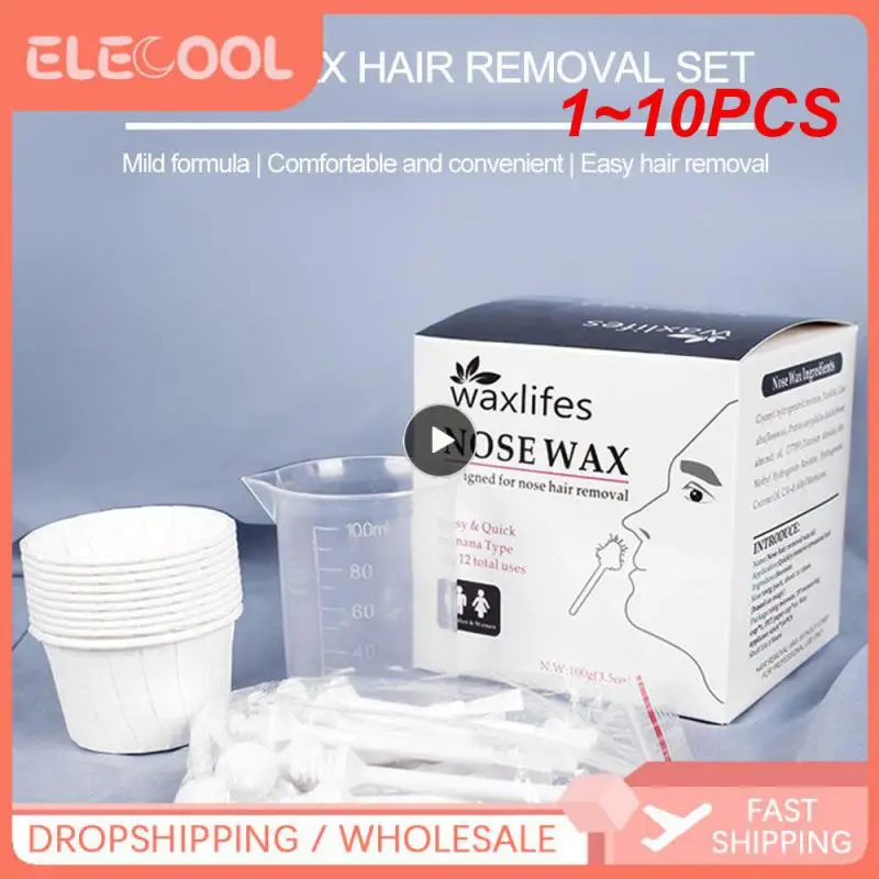

1~10PCS 100g Nose Wax Kit Painless Nose Measuring Cup Moustache Stencils Hair Removal Set Portable Hair Wax Beans Kit For Men