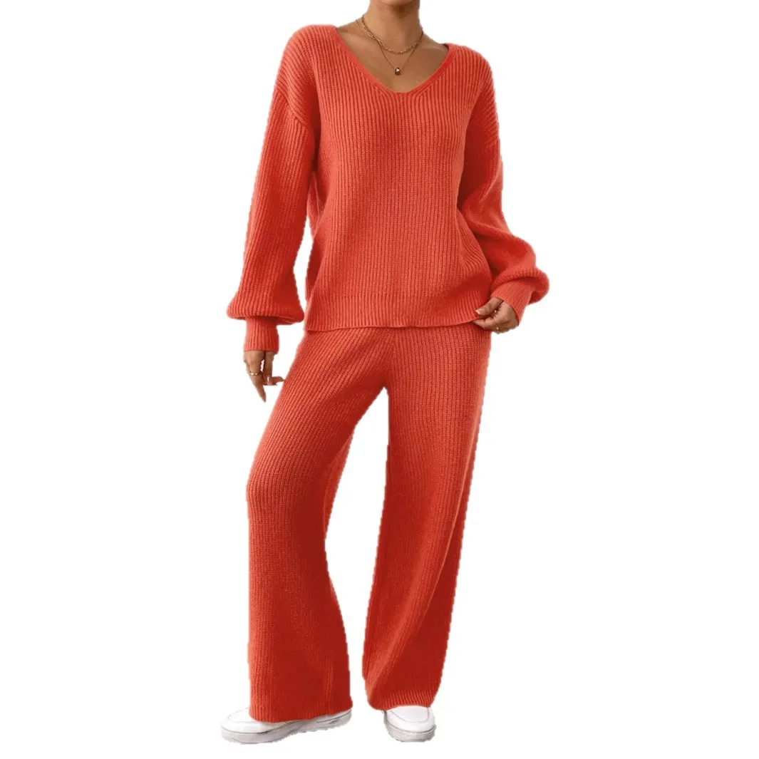 Autumn Women Sweater Sets Long Sleeve Knitwear Pullovers