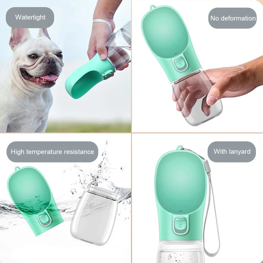 380ml 개 물컵 세척 가능한 플라스틱 개 물통 애완용품