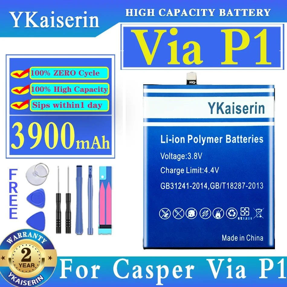 

YKaiserin 3900mAh Replacement Battery For Casper Via P1 Mobile Phone Batteries