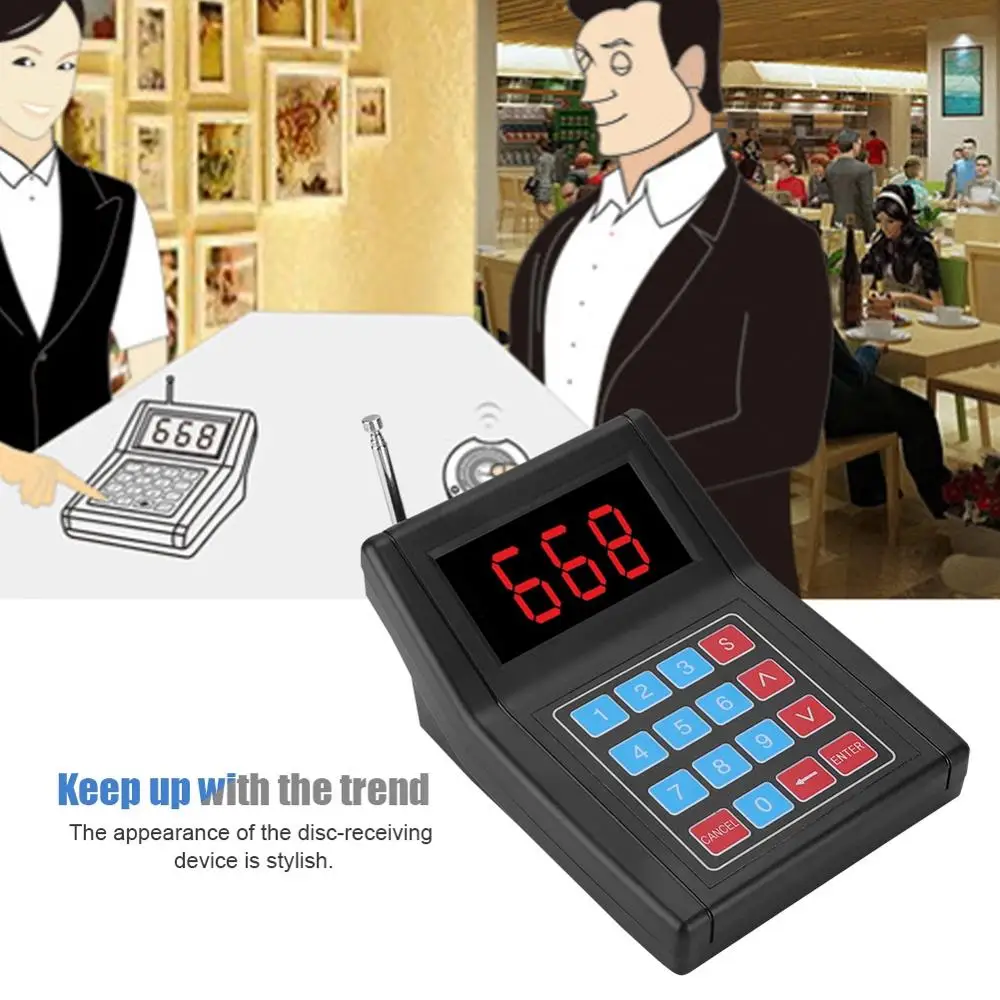 SU-668 Restaurant Pager Wireless Calling System Waiter Pager Call Customer 10 Receivers For Restaurant Nursery