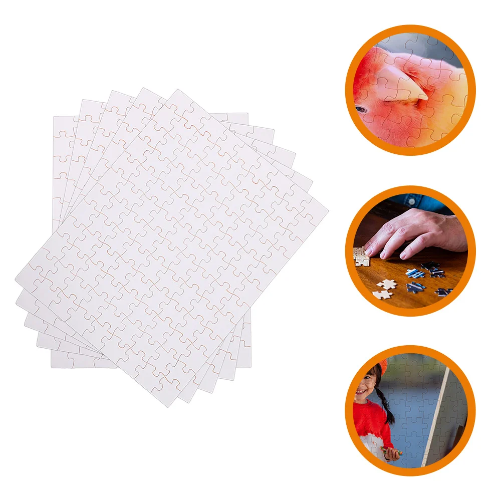 

5 Sheets Puzzles Blank Sublimation DIY Supply Consumables Heat Transfer White Blanks to Draw Craft