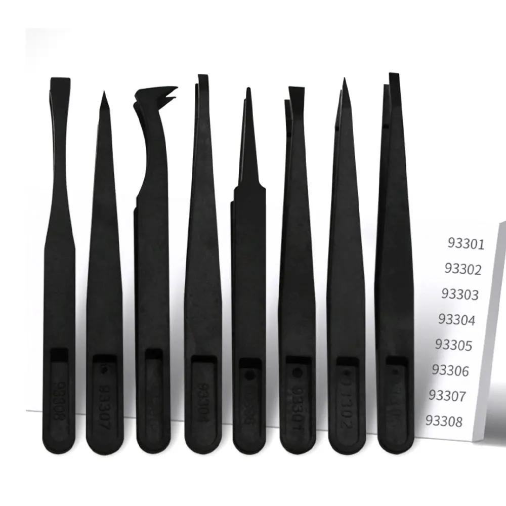 Precision Tweezers Upgraded Anti-Static Curved Tweezers for Electronics Laboratory Work Jewelry Plastic Precision Tweezers Set