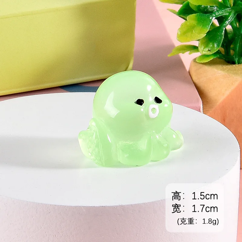 30pcs Kawaii 빛나는 다채로운 문어 미니 문어 수지 동물 홈 장식 요정 정원 DIY 인형 집 장식 액세서리