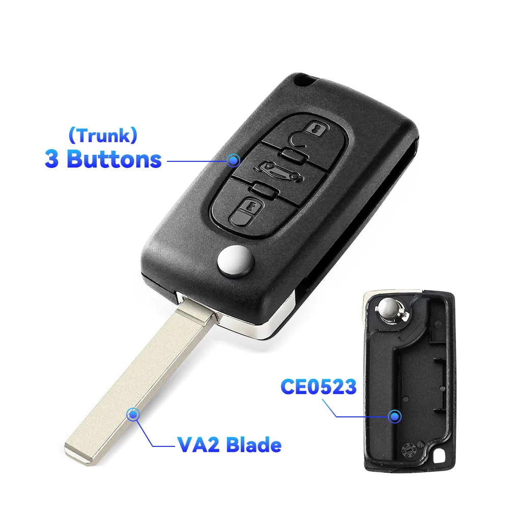 Premium Flip Remote Car Key Shell - Durable Design