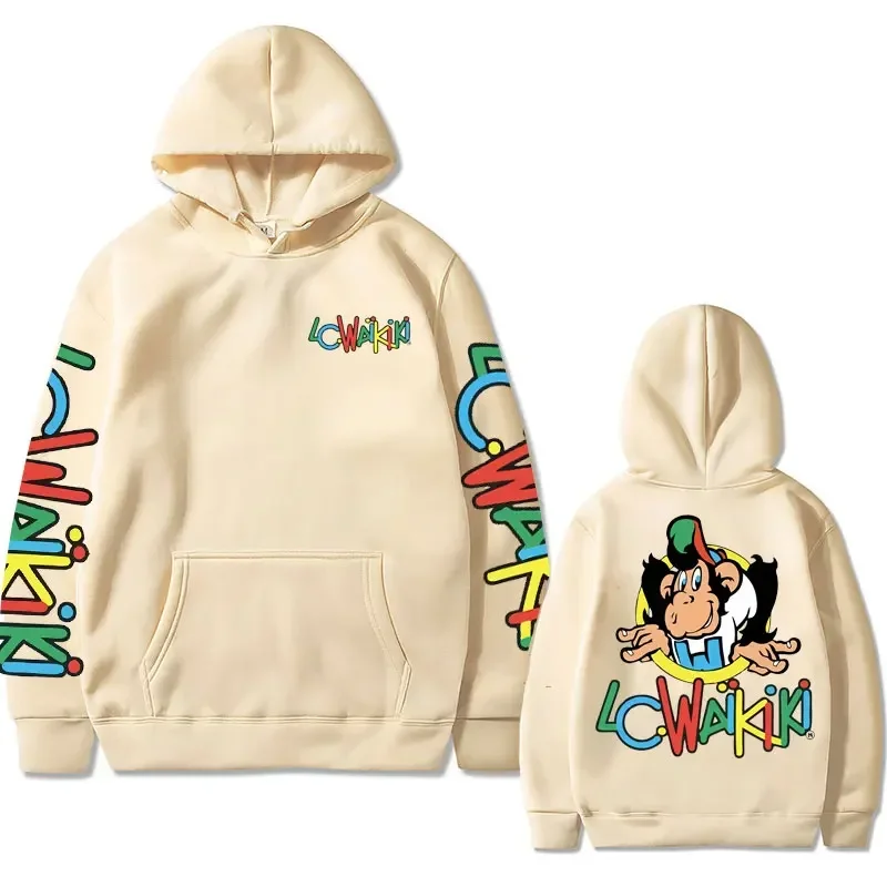 Sweat à Capuche Unisexe Motif Singe LC Waikiki - Molleton Coton/polyester - Poche Kangourou - Taille XXL