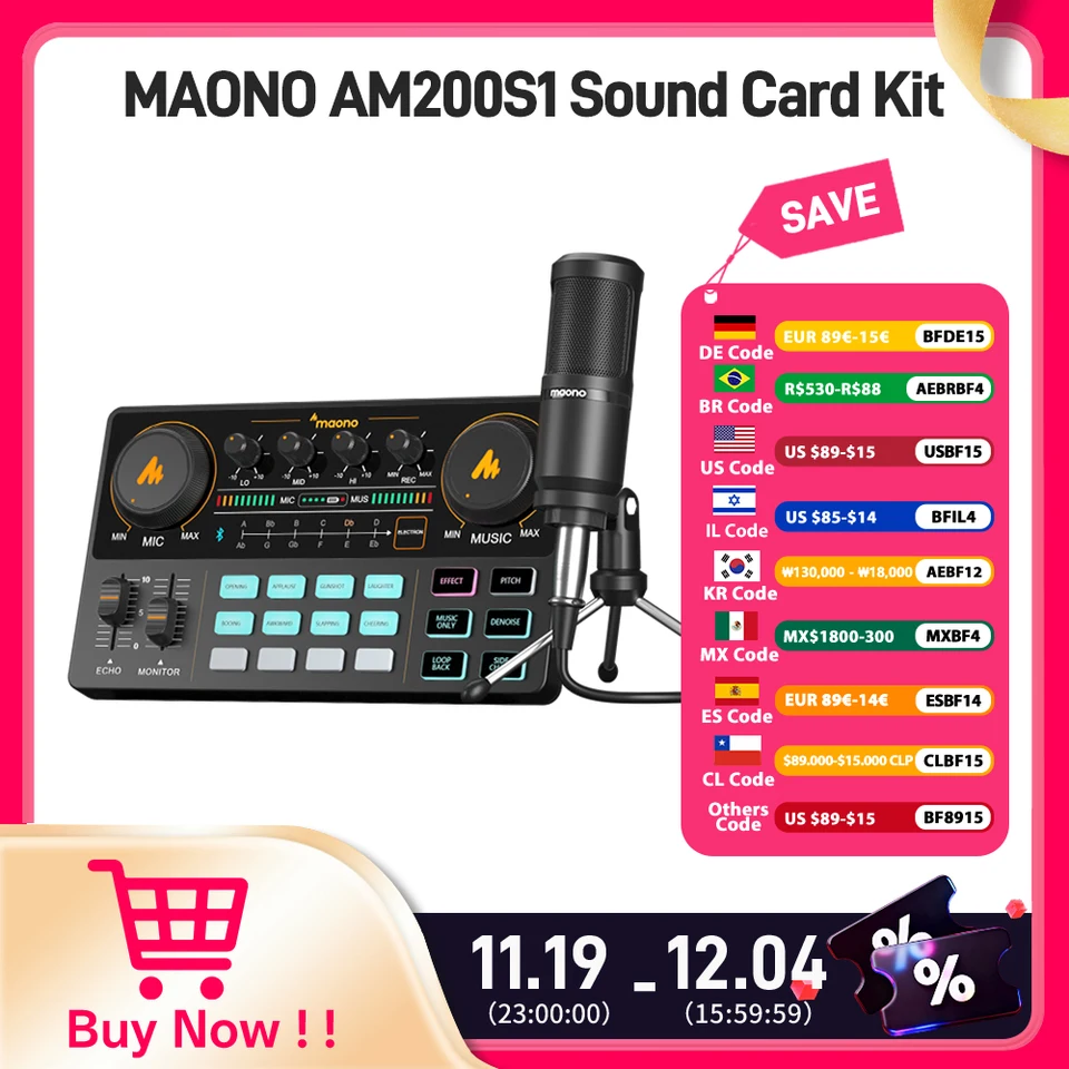 DJ機材 MAONO MAONOCASTER LITE (AU-AM200-S6) Maonocaster Lite AM200 Podcast Equipment Bundle Sound Exceptional