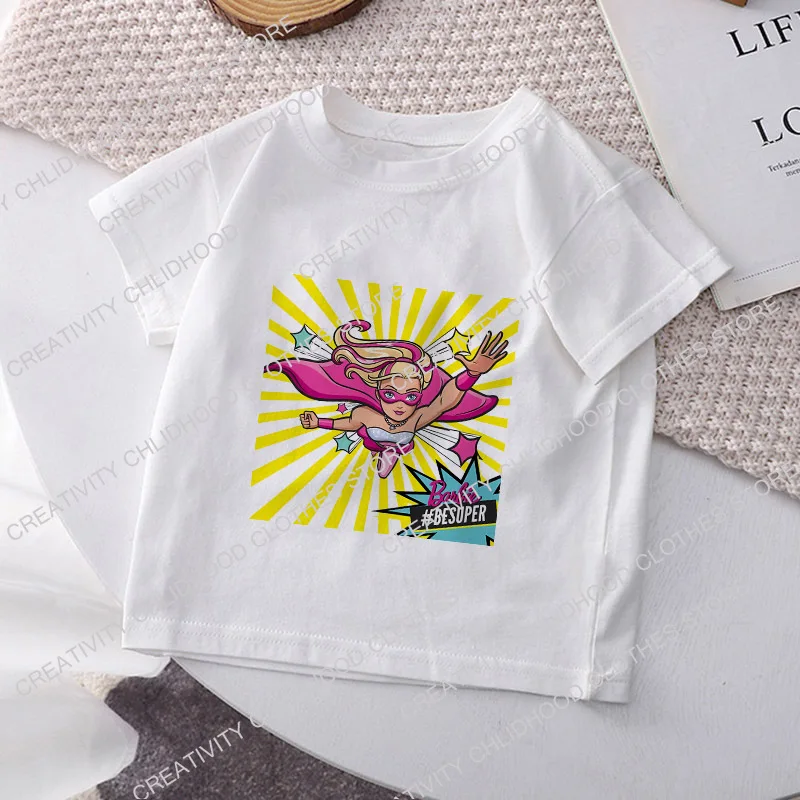 Barbies gyerekek Póló kawaii Anime cartoons Glaszé Fiú Elárusítónő T-idom shirts Megmunkalás Esztétika Mulatságos Lezser ruhák tops Rövid távú Ruhaujj