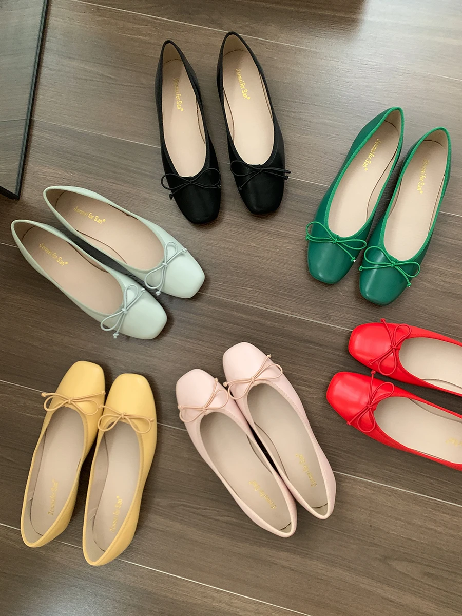 Bailamos Top Quality Luxury Brand Design Round Toe Bow Ballet