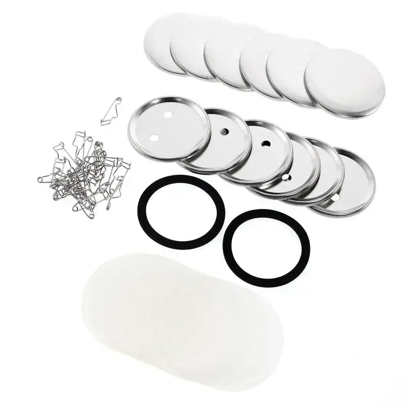 Badge parts button making supplies 100Pcs 25mm 32mm 37mm 44mm 58mm 75mm DIY Badge Button Parts Supplies for Clothes/Handbag Decor Badge Button Maker Materials