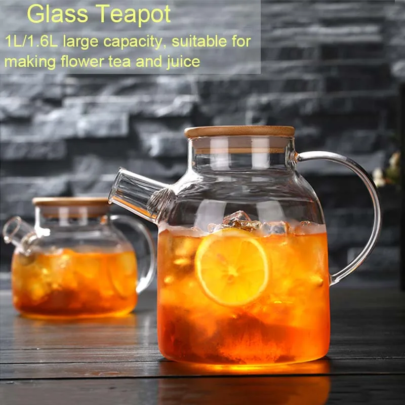 1l/1.8l Water Kettle With Lid Transparent Borosilicate Glass Teapot  Heat-resistant Clear Tea Pot Flower Tea Kettle Home Tools - Water Kettles -  AliExpress
